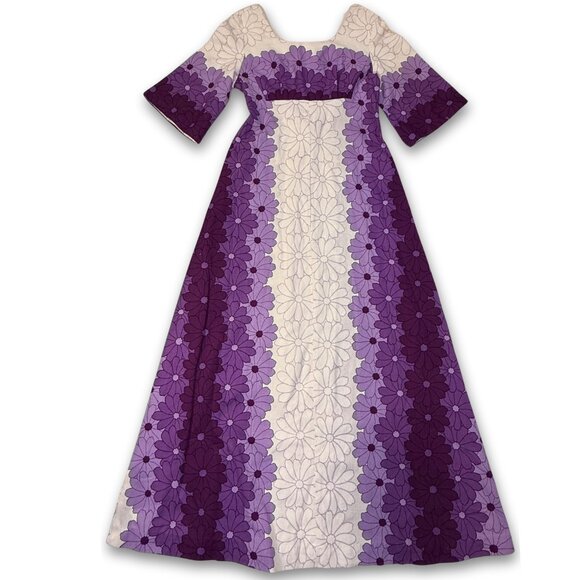 Vintage Empire Waist Floral Maxi Dress with Bell Sleeves | Women's 4 | Ui-Maikai - Picture 2 of 8